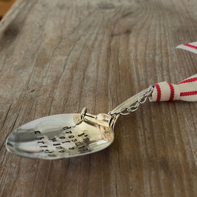 Stamped Spoon Ornament - I'M DREAMING OF A wine CHRISTMAS - #5471
