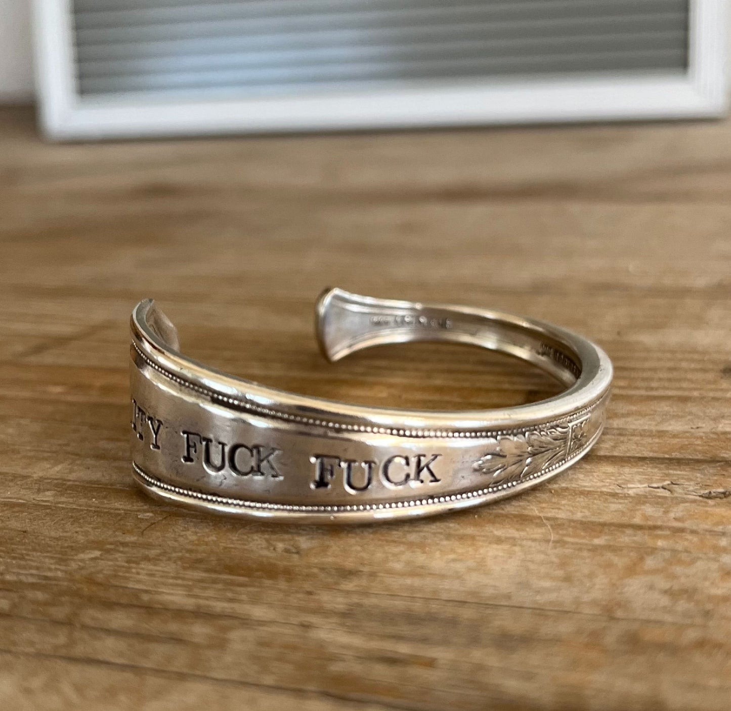 Spoon Cuff Bracelet - FUCKITY FUCK FUCK - #5594