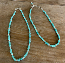 Turquoise Glass Bead Accent Choker Necklace
