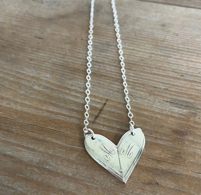 SALE Fork Heart Necklace - COMMUNITY "M" - #5831