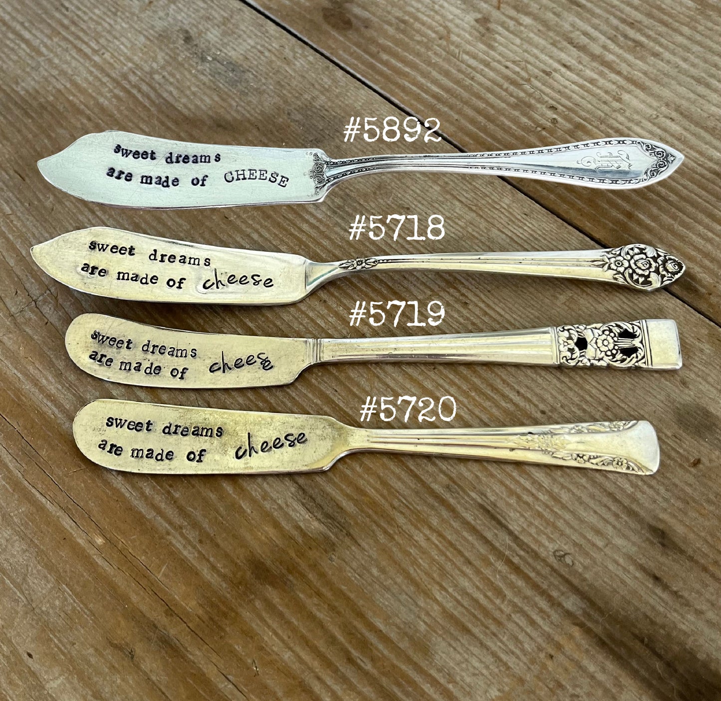 SWEET DREAMS ARE MADE OF CHEESE - HAND Stamped Spreader