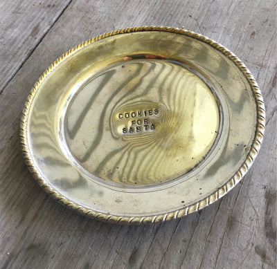 Cookies for Santa Stamped SIlverplate Dish