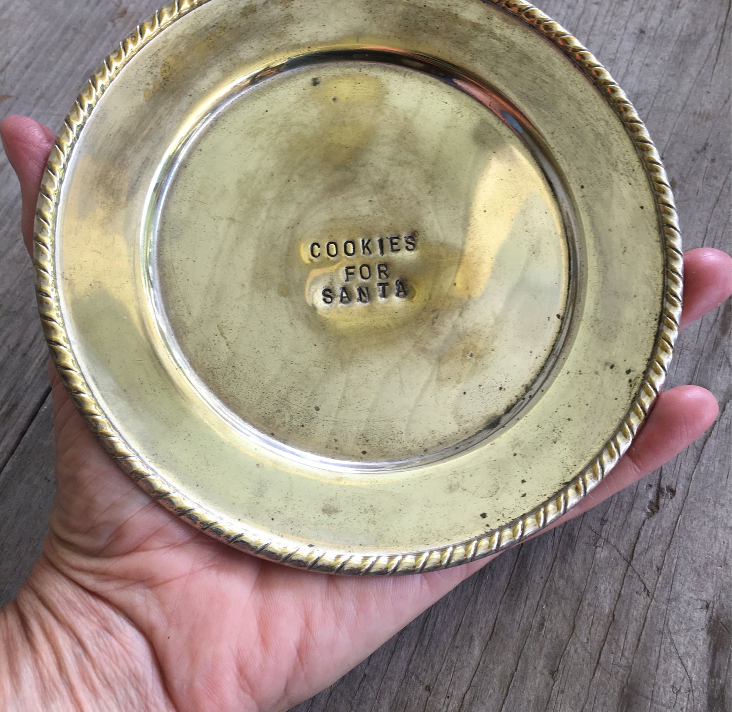 Cookies for Santa Stamped SIlverplate Dish