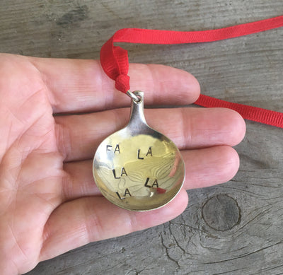 Stamped Spoon Ornament - FA LA LA LA LA - #3257