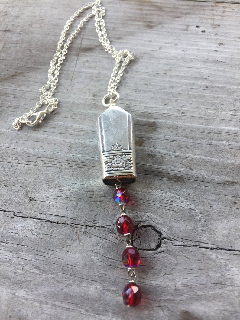 Knife Bell Necklace - SILVER ROSE - #3467