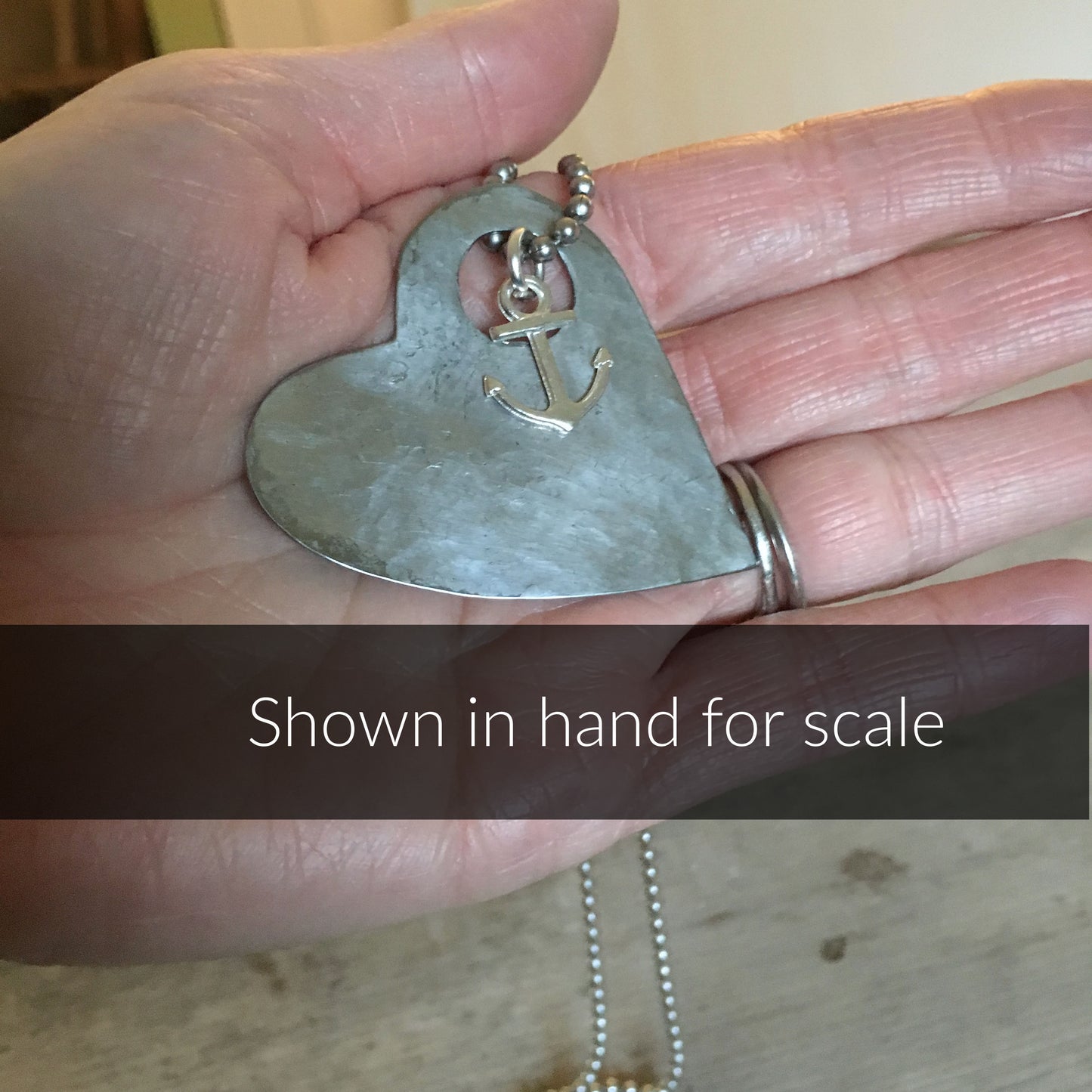 Stylized Heart Necklace from Spoon with Anchor Charm