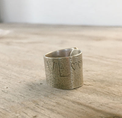 SALE Spoon Scrap Ring Bandana Slide - LOVE - #3831