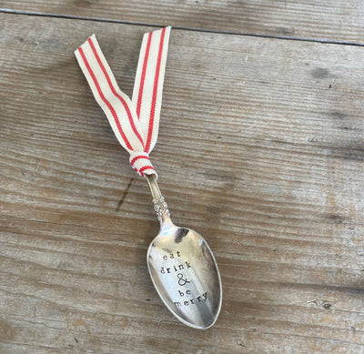 Stamped Spoon Ornament - EAT DRINK & BE MERRY