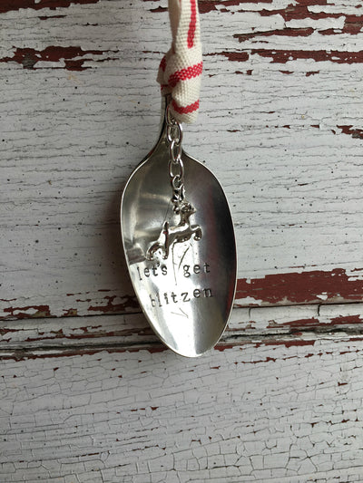 Stamped Spoon Ornament - LET'S GET BLITZEN