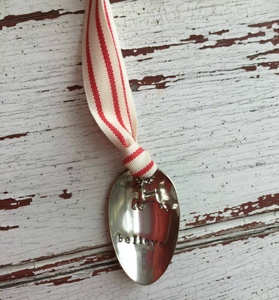 Stamped Spoon Ornament - BELIEVE