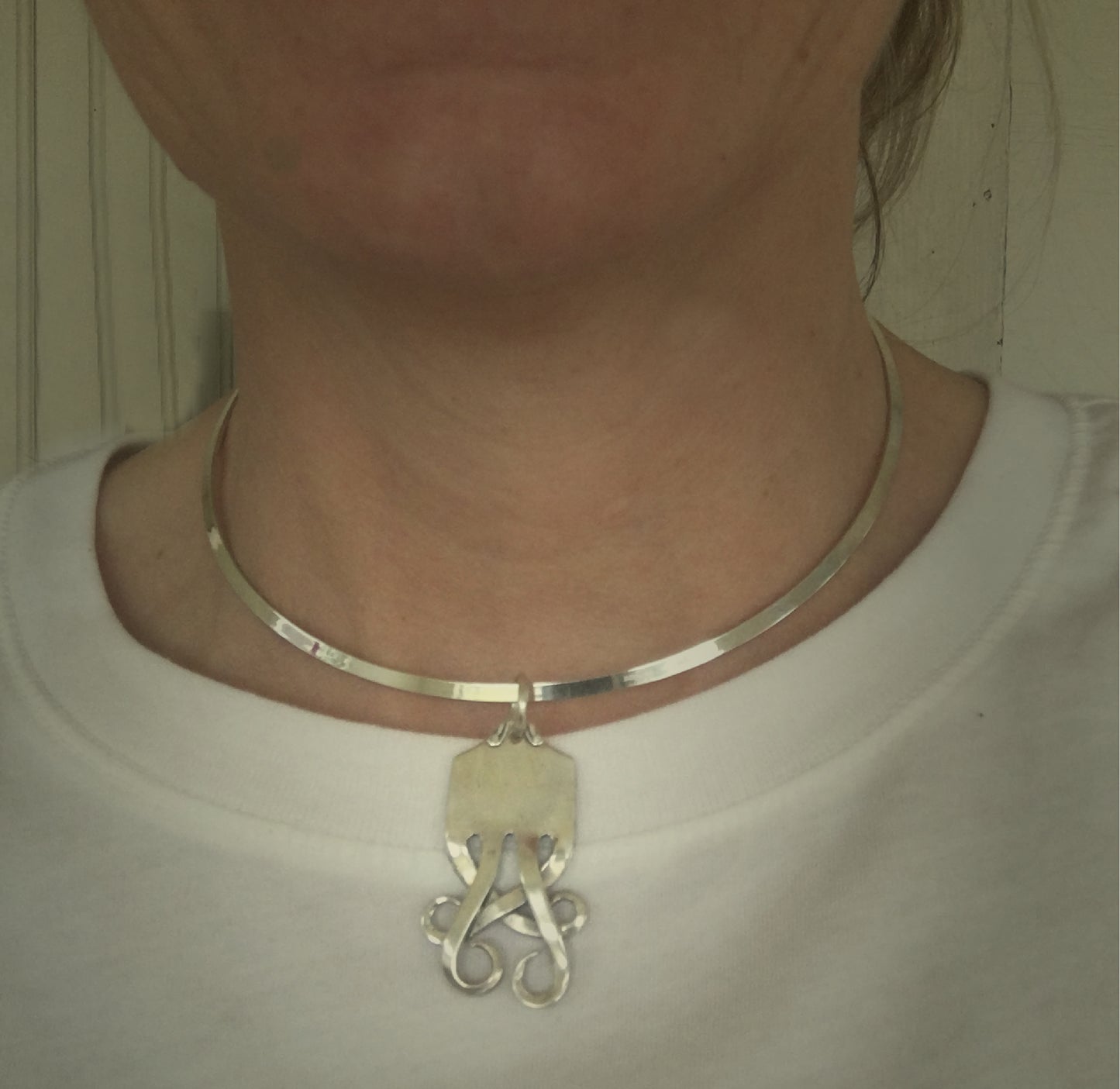 Sterling Fork TEMPEST Pendant Cuff Necklace