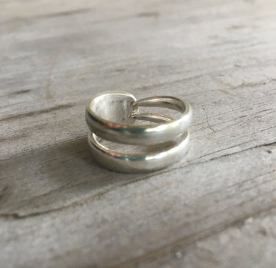 Fork Tine Ring - Double - Trio of Daisies - #4445