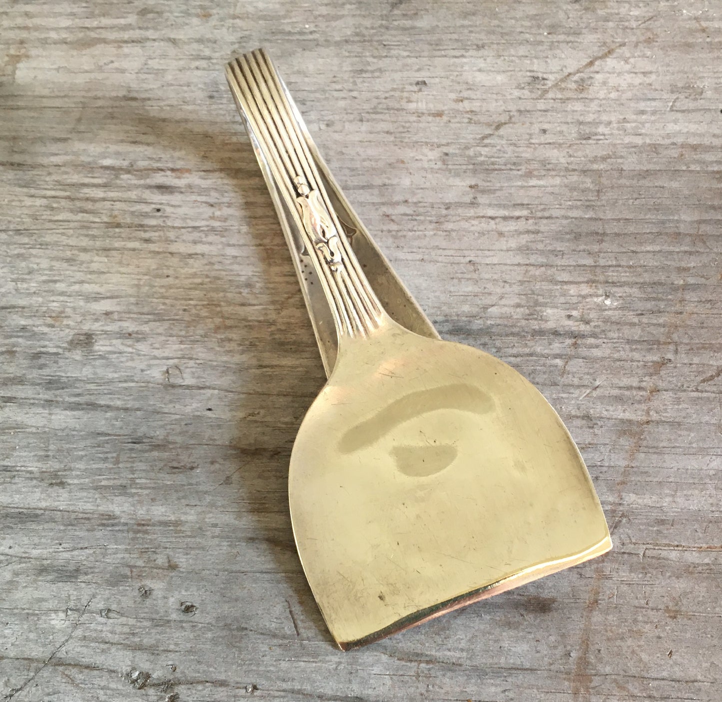 Upcycled Spoon Charcuterie Board Meat and Cheese Knife Back View