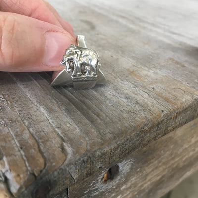 Sterling Spoon Cuff Ring Elephant - #4577