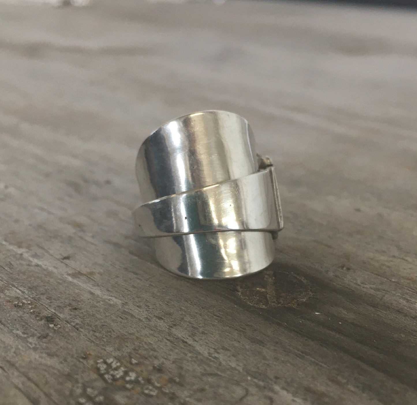 Sterling Spoon Cuff Ring Elephant - #4577