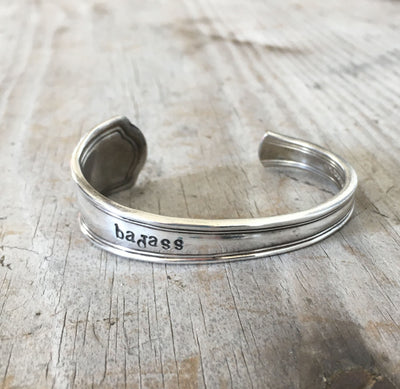 Stamped Spoon Cuff Bracelet Badass