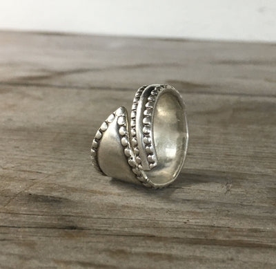 Upcycled Silverware Jewelry Coil Wrap Spoon Ring