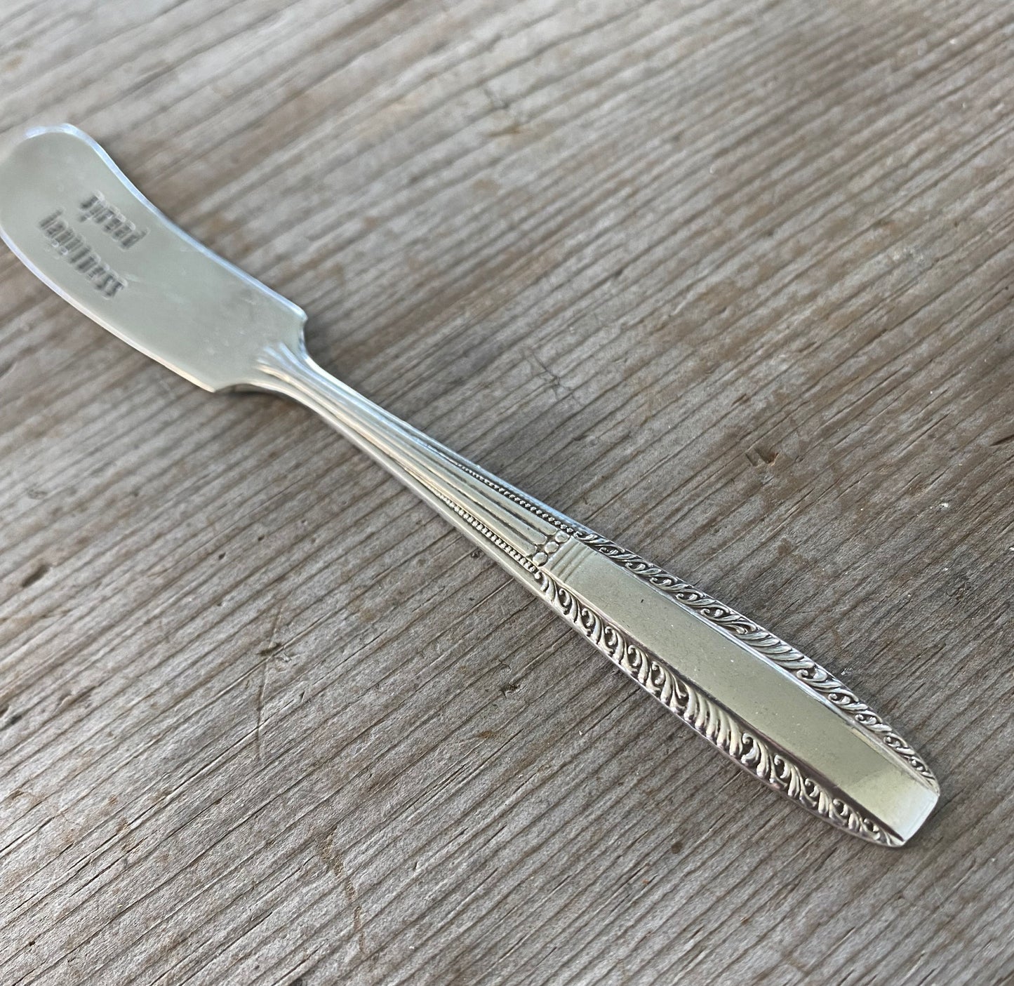 Hand Stamped Cheese Spreader Knife - SPREAD HAPPINESS - #4782