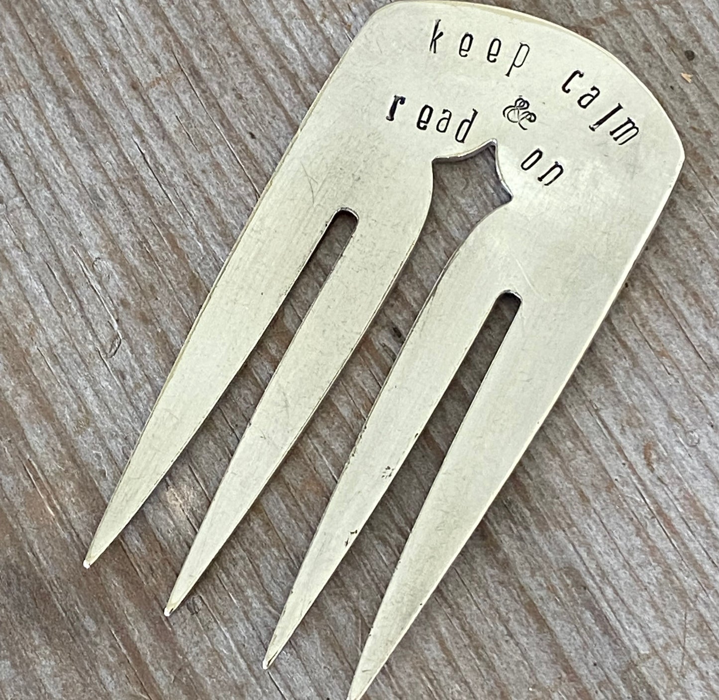 SALE - Fork Bookmark KEEP CALM & READ ON - #4913