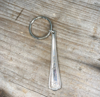 Handcrafter upcycled authentic Vintage spoon handle keychain with H monogram