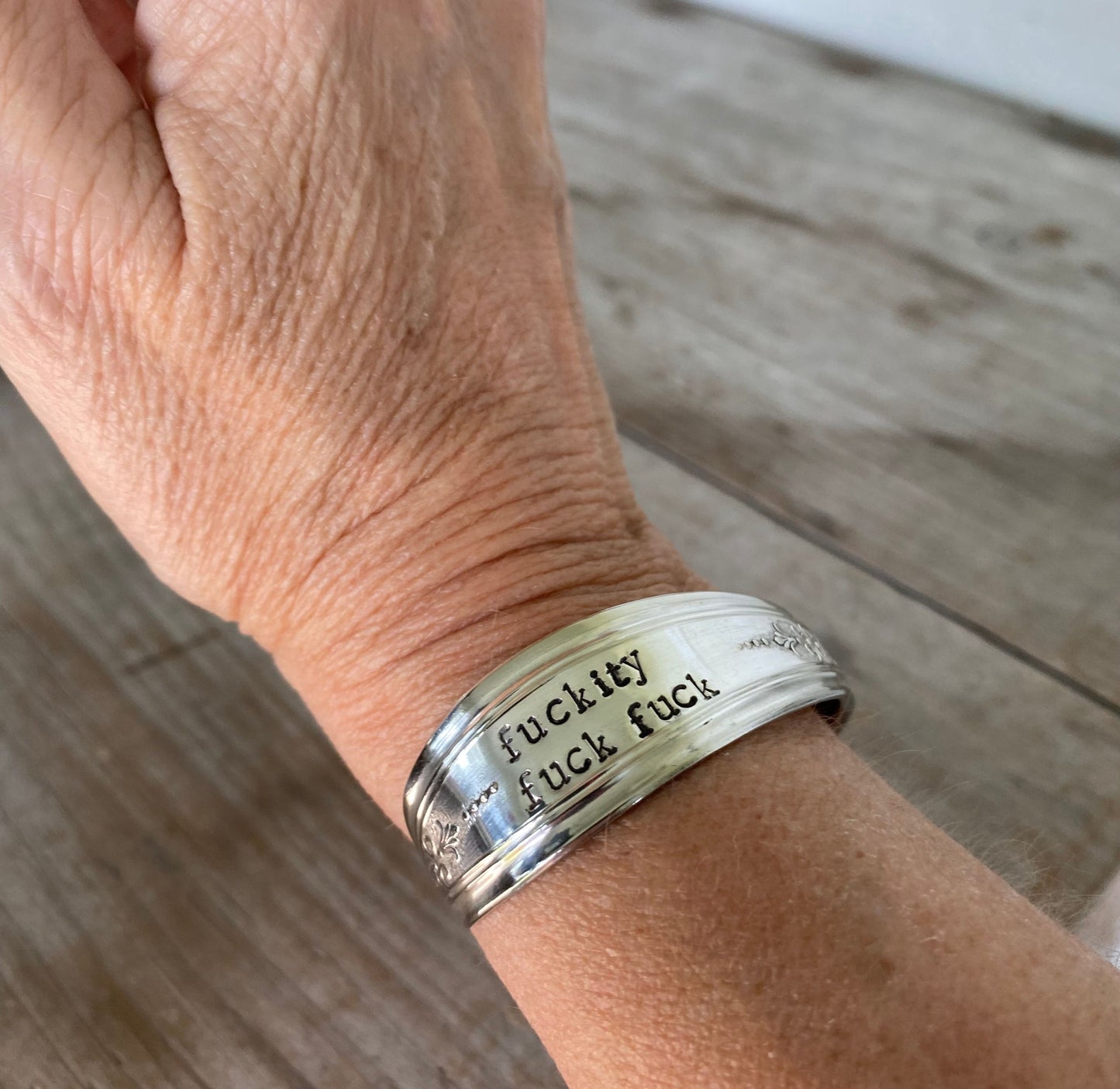 Spoon Cuff Bracelet - FUCKITY FUCK FUCK - #5097