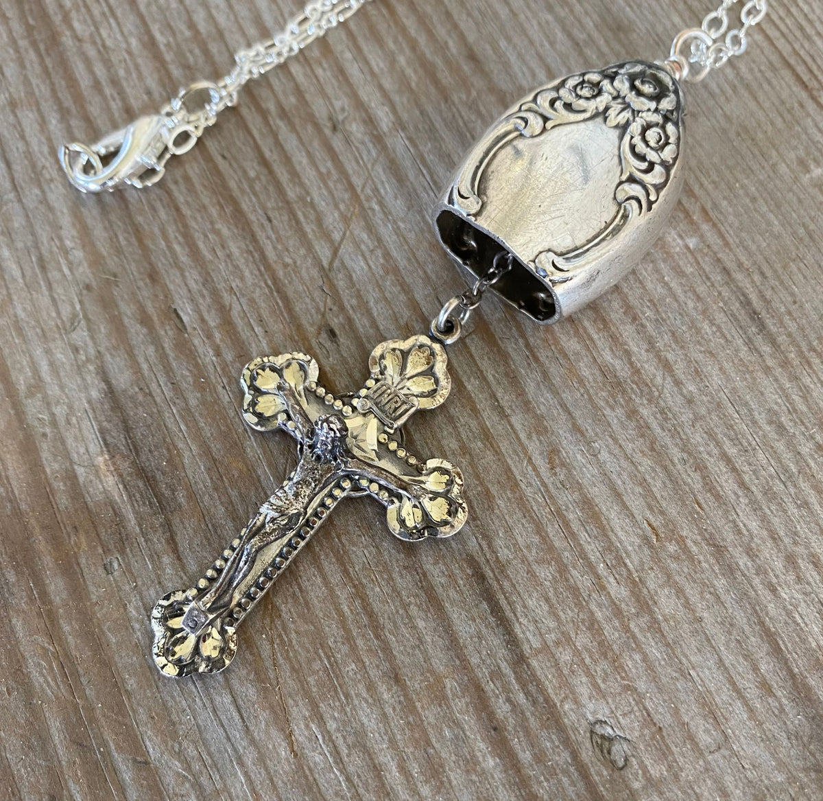 Spoon Cross Necklace - #5529 – Laughing Frog Studio