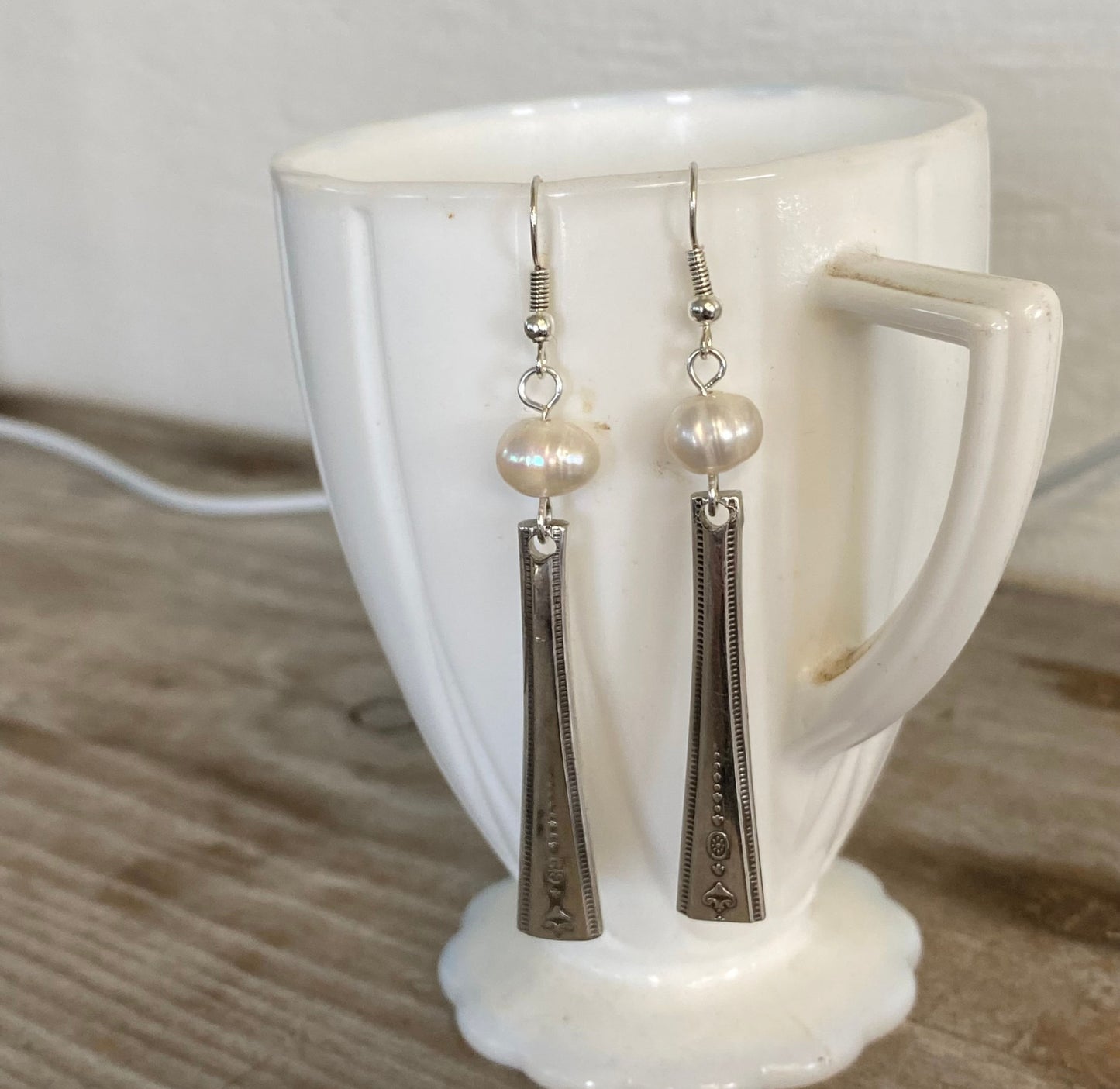Fork Earrings - GROSVENOR - Cultured Pearl - #5246
