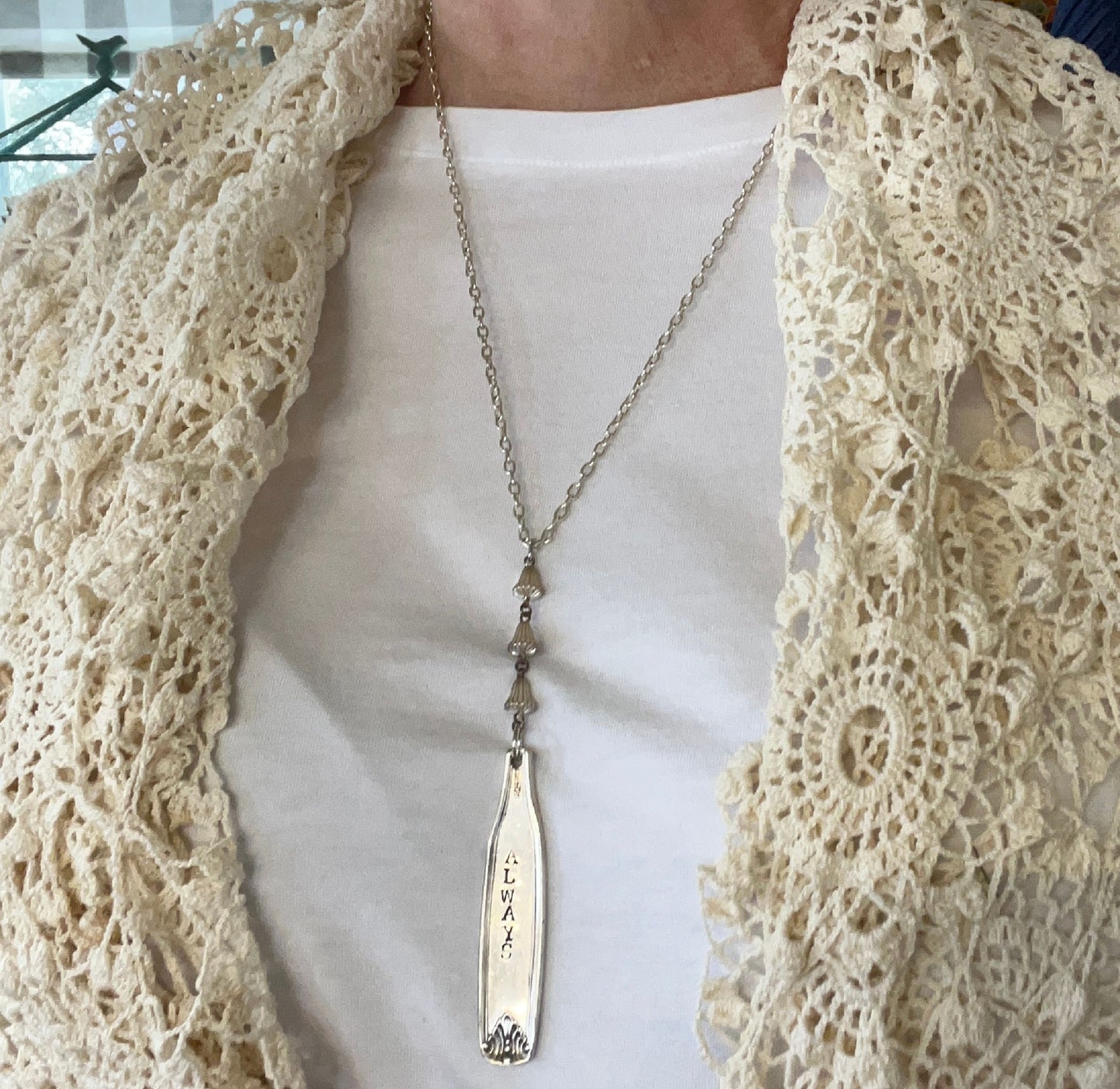 BRAVE Hand Stamped Sivlerware Necklace - #5313