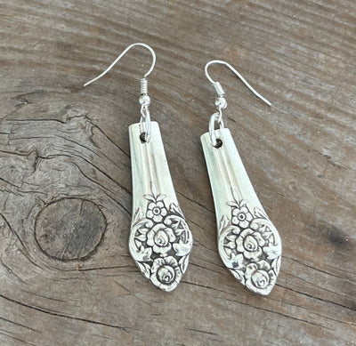 Upcycled silverware jewelry spoon earrings