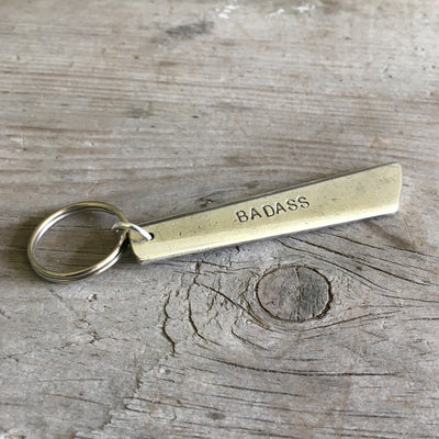 Stamped Spoon Keychain BADASS