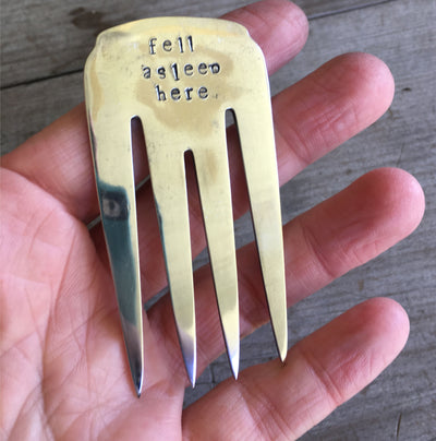 SALE - Fork Bookmark - FELL ASLEEP HERE - #4271