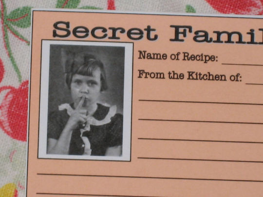 Secret Family Recipe Cards Downloadable PDF