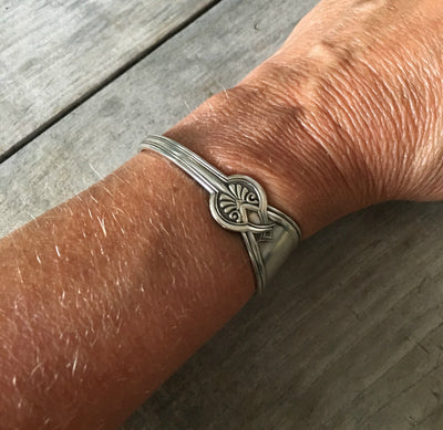Spoon Cuff Bracelet 1865 Rogers Roman Size Small Shown On Model