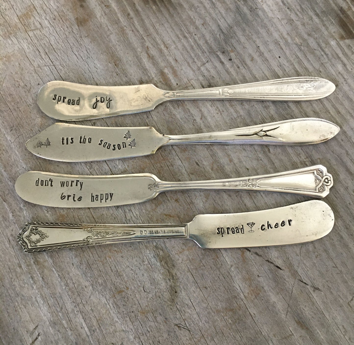 TIS THE SEASON - Hand Stamped Cheese Spreader/Knife - #4544