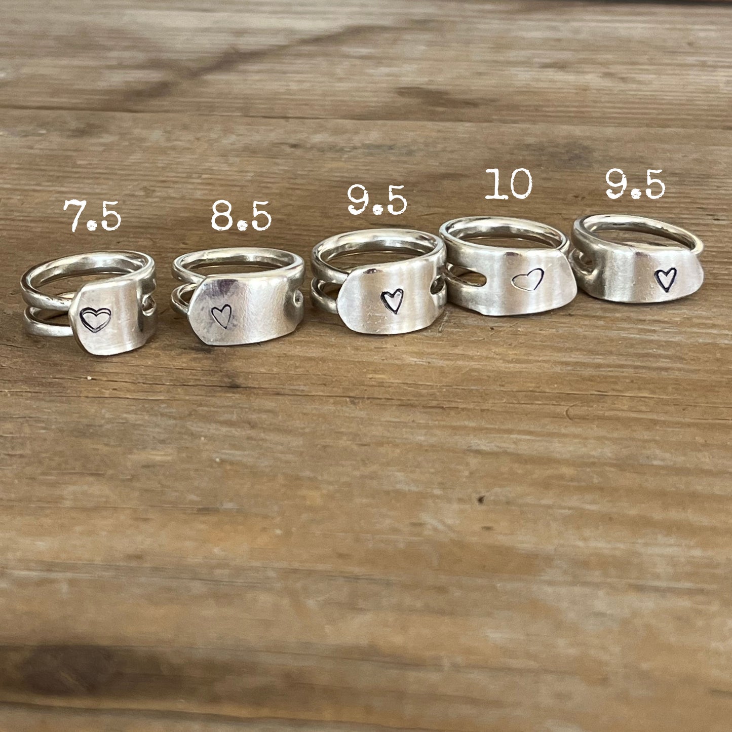 Fork Tine Ring - Double - BEATING HEART - SIZE 7.5 - #6028