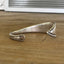Vesta pattern Rogers Bros. spoon cuff bracelet flat lay showing full piece - handcrafted from upcycled vintage silverware - Laughing Frog Studio