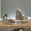 Perfectly imperfect hand-stamped spoon cuff bracelet with vintage floral engraving - upcycled silverware cuff bracelet - handcrafted from upcycled vintage silverware - Laughing Frog Studio