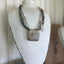 Premium handcrafted 1920s monogram G belt buckle necklace featuring vintage silverware bits - unique upcycled jewelry