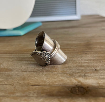 AFFECTION full spoon ring made from upcycled vintage baby spoon - handmade artisan jewelry