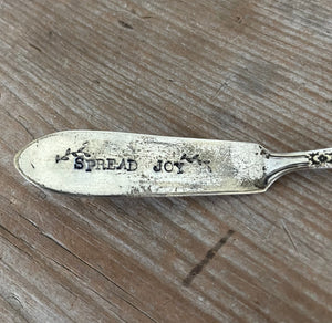 HAND Stamped Cheese Spreader Knife - SPREAD JOY - #5303