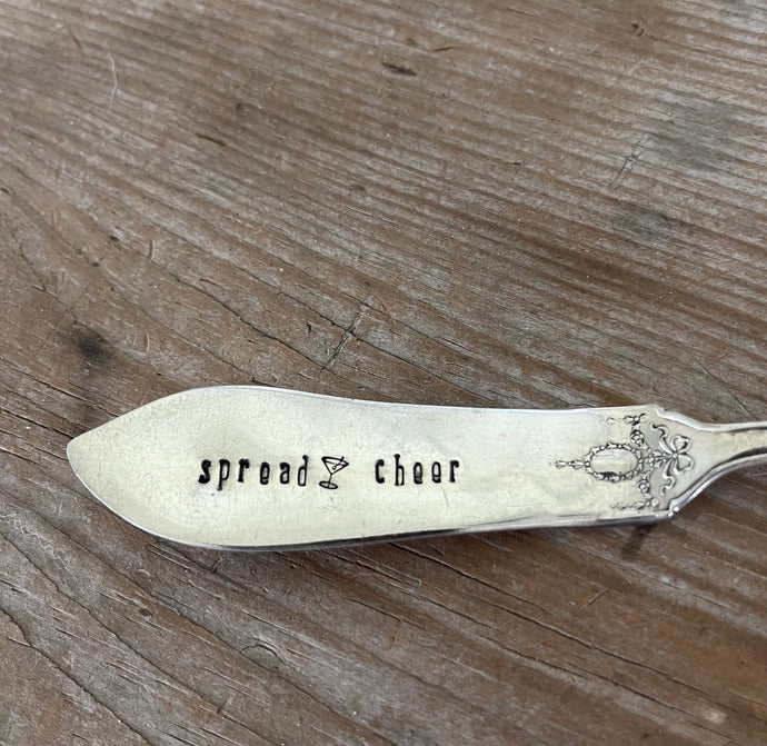 HAND Stamped Spreader Knife - SPREAD CHEER - #5306