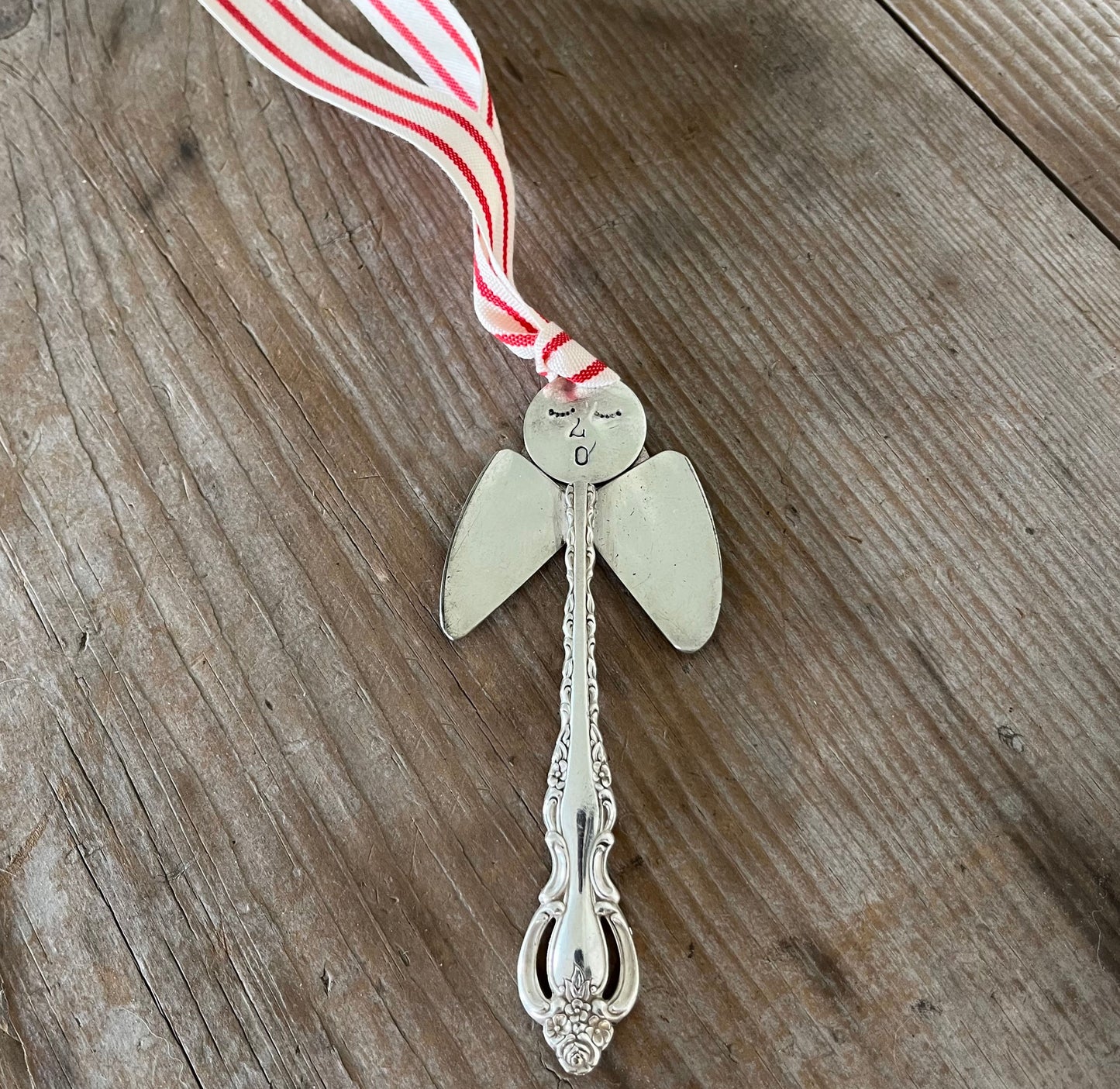 Artisan Angel Upcycled Silverware Ornament - SHELLY - #5339