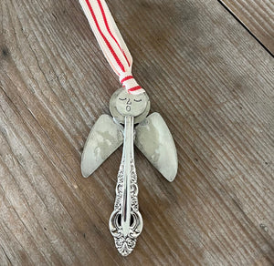 Artisan Angel Ornament from Upcycled Silverware - #5340