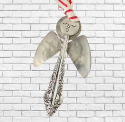 Artisan Angel Ornament from Upcycled Silverware - #5340