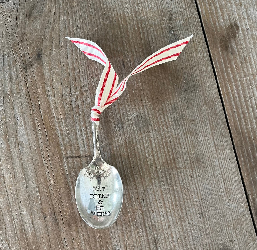 Stamped Spoon Ornament - EAT DRINK & BE MERRY