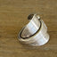 Back view of sterling silver elephant demitasse spoon ring - handcrafted from upcycled vintage silverware - Laughing Frog Studio