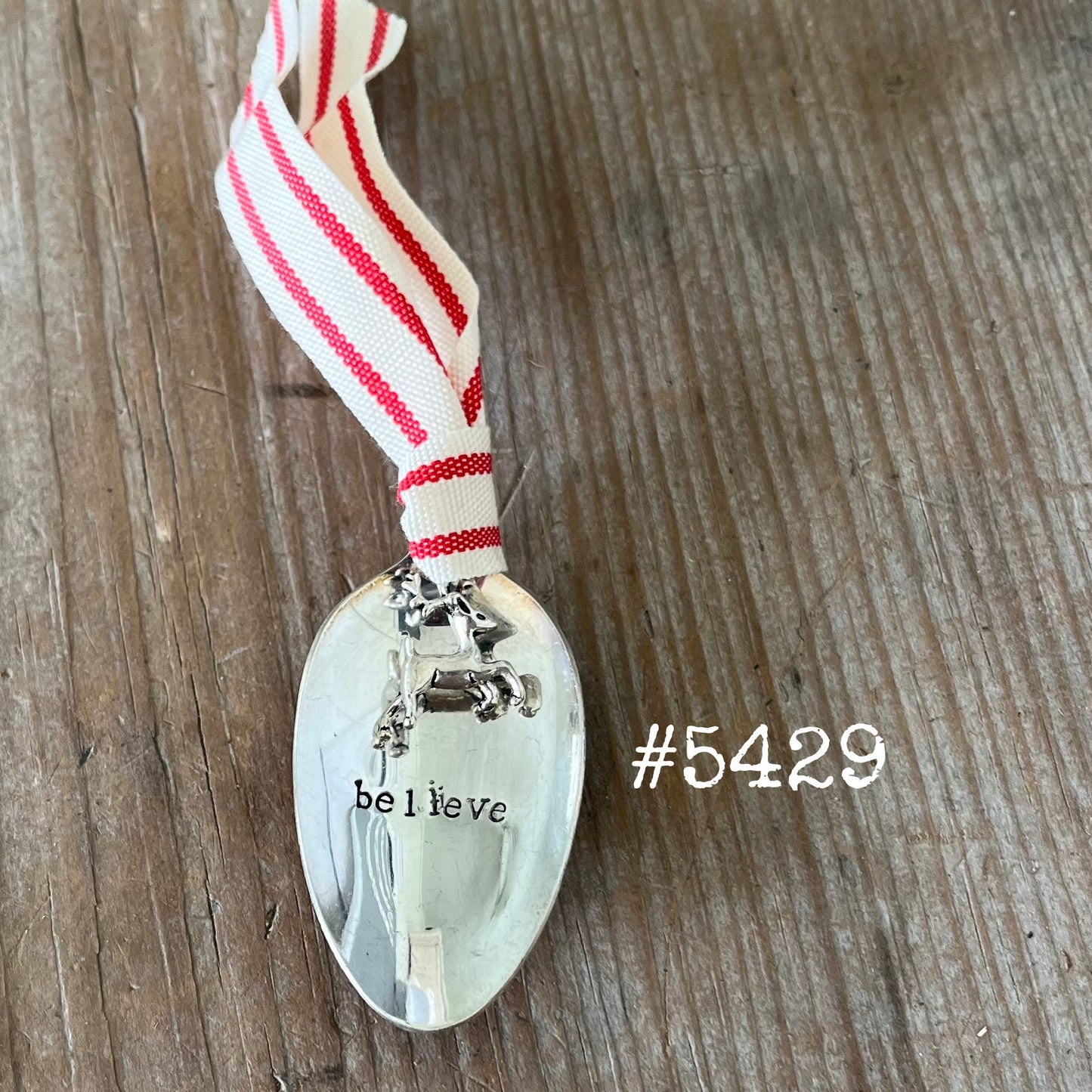 Stamped Spoon Ornament - BELIEVE