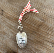 Stamped Spoon Ornament - MAGIC BELIEVE LOVE with Reindeer - #5431
