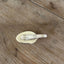 Vintage silverplate spoon money clip stamped WHISKEY - front view with patina
