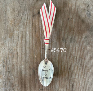 Stamped Spoon Ornament - MERRY & BRIGHT